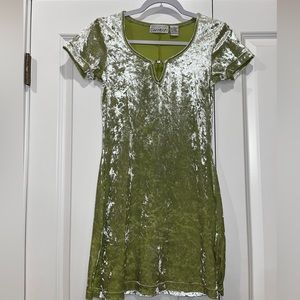 Like Green, Crushed Velvet, Currant Mini Dress